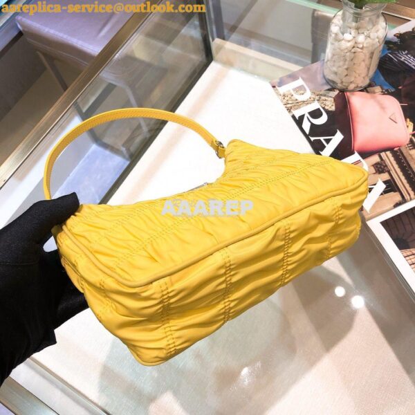 Replica Prada Nylon And Saffiano Leather Mini Bag 1NE204 Yellow 13