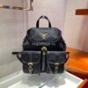 Replica Prada Re-Nylon and leather Backpack 2VZ092 Black