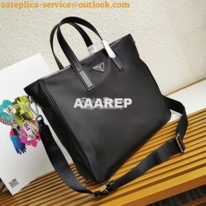 Replica Prada Nylon and Saffiano Leather Tote 2VG064 Black 2