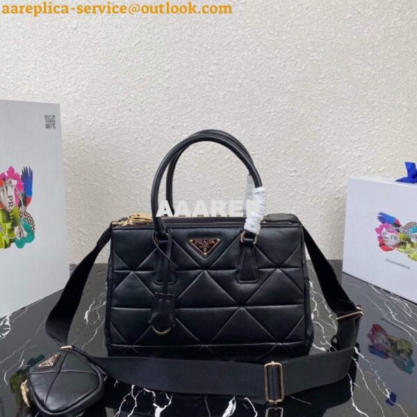 Replica Prada Small Prada Galleria Saffiano Leather bag 1BA863 Black 11