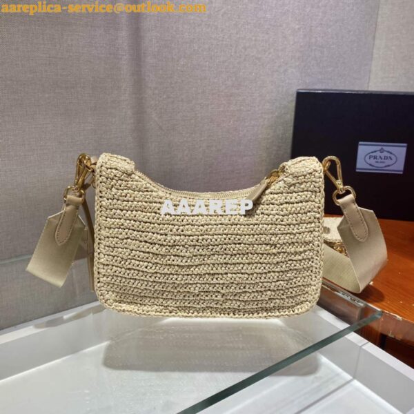 Replica Prada 1BH204 Prada Re-Edition 2005 Raffia Bag in Apricot 5