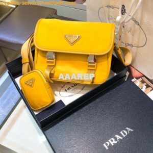 Replica Prada Nylon Cross-Body Bag 1BD334 Yellow