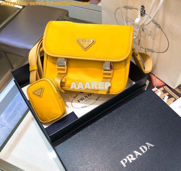 Replica Prada Nylon Cross-Body Bag 1BD334 Yellow 3