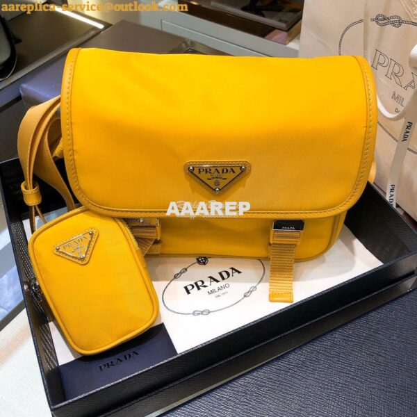 Replica Prada Nylon Cross-Body Bag 1BD334 Yellow 5