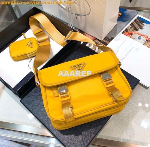 Replica Prada Nylon Cross-Body Bag 1BD334 Yellow 6