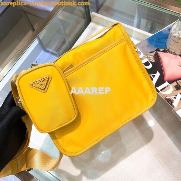 Replica Prada Nylon Cross-Body Bag 1BD334 Yellow 7