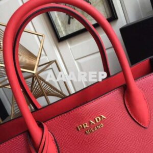 Replica Prada 1BA153 Large Saffiano Leather Handbag in Red 2