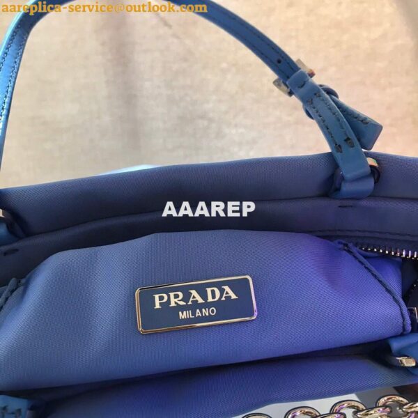 Replica Prada 1BA252 Nylon Handbag Blue 10