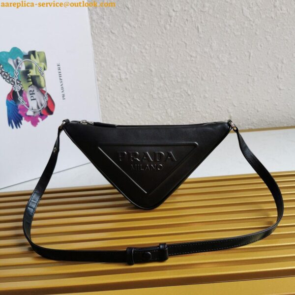 Replica Prada Nylon Cross-Body Bag 2VH110 Black w Red Logo 21