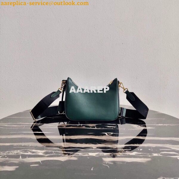 Replica Prada 1BH204 Prada Re-Edition 2005 Saffiano leather Bag in Dark Green 4