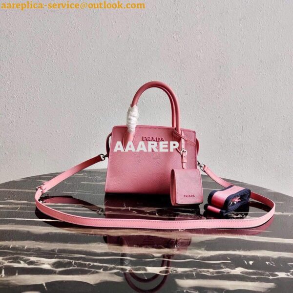 Replica Prada 1BA269 Saffiano Leather Prada Monochrome Bag Pink 3