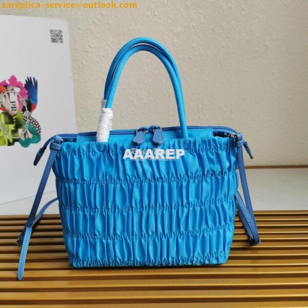 Replica Prada Nylon Tote 1BG321 Periwinkle Blue 6