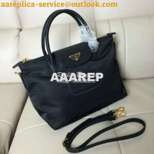 Replica Prada Nylon with Saffiano Leather Trim and Handle