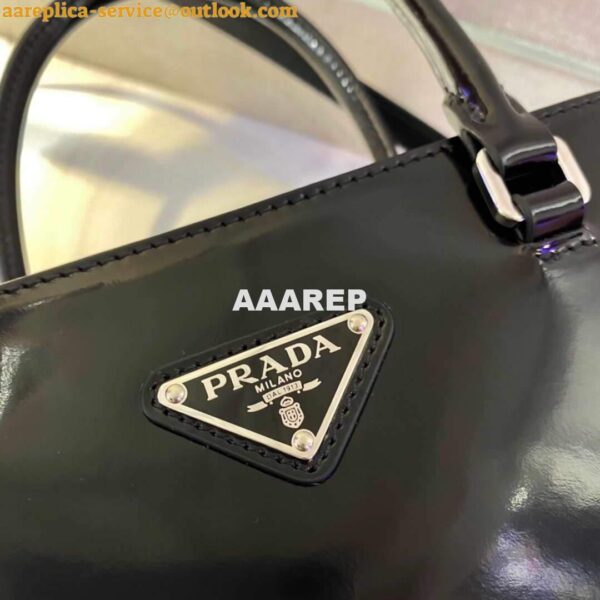 Replica Prada 1BA330 Brushed Leather Tote Bag Black 6
