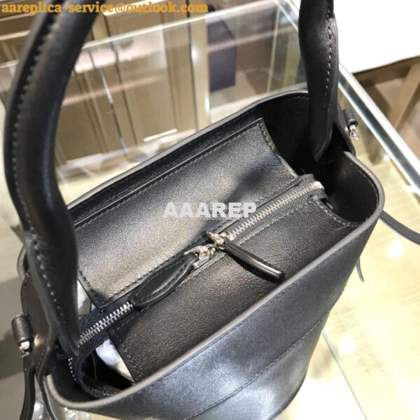 Replica Prada Ouverture Leather Bucket Bag 1BE015 Black 10