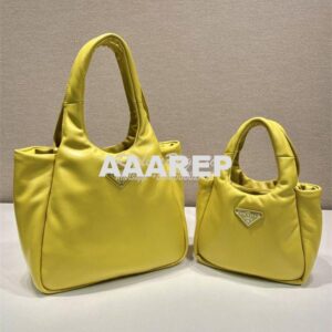 Replica Prada Medium padded Prada Soft yellow nappa leather bag 1BG413