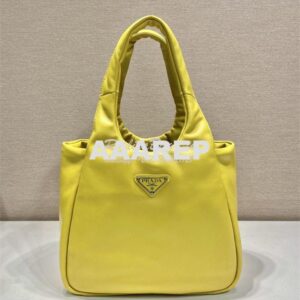 Replica Prada Medium padded Prada Soft yellow nappa leather bag 1BG413 2