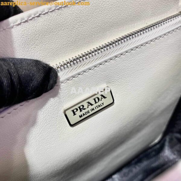 Replica Prada 1BA330 Brushed Leather Tote Bag White 8