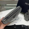 Replica Prada 1NE190 Crystal-studded satin pouch Gray 2