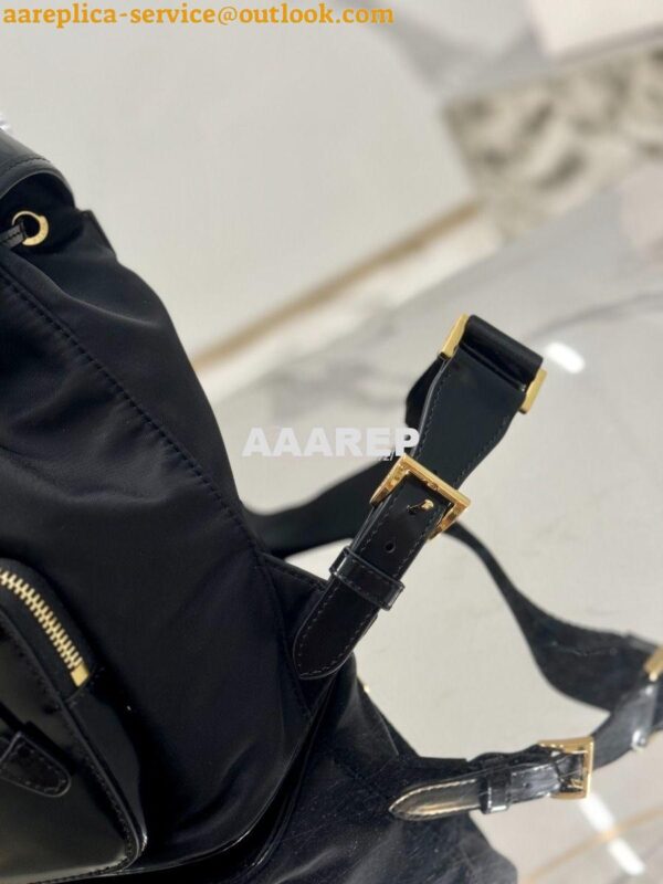 Replica Prada Medium Re-Nylon and brushed leather backpack 1BZ074 12