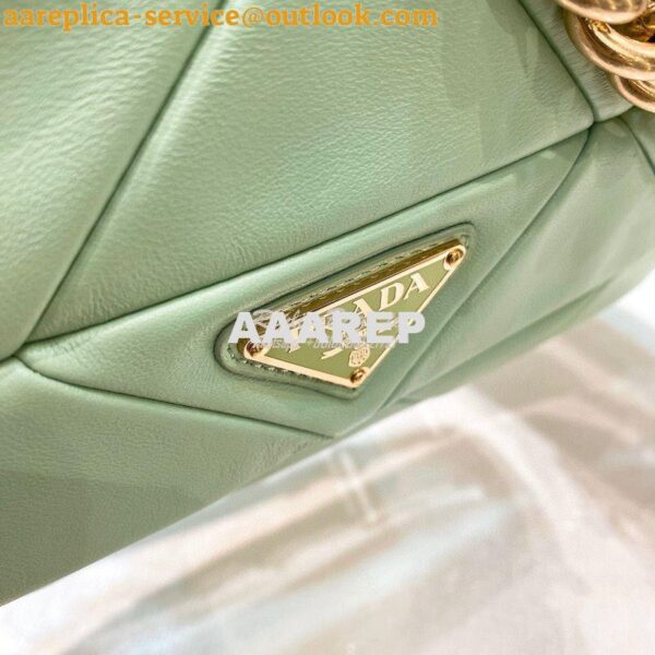 Replica Prada Medium System Nappa Leather Patchwork Bag 1BD291 Aqua 10