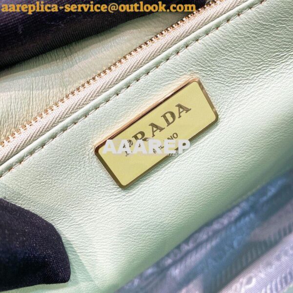 Replica Prada Medium System Nappa Leather Patchwork Bag 1BD291 Aqua 14