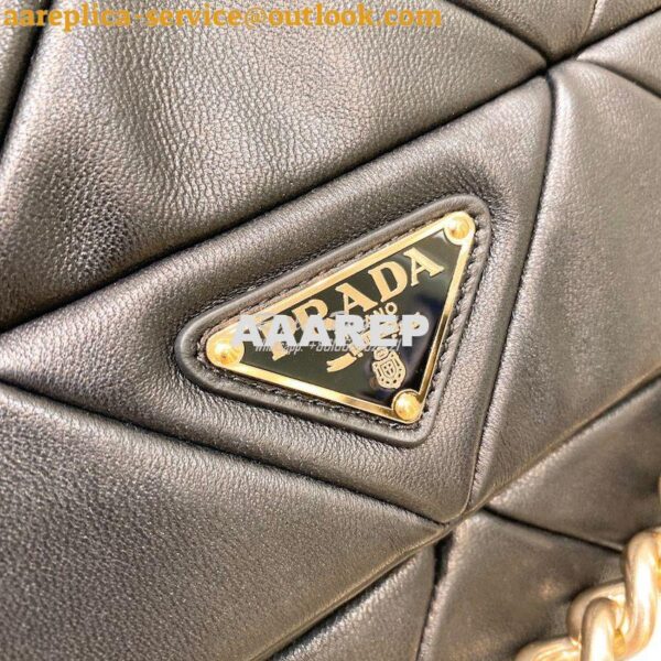 Replica Prada Medium System Nappa Leather Patchwork Bag 1BD291 Black 9