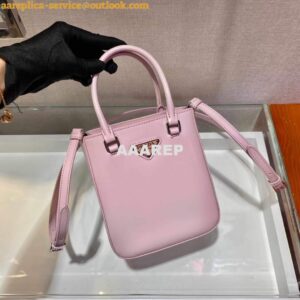 Replica Prada 1BA331 Small Brushed Leather Tote Pink 2