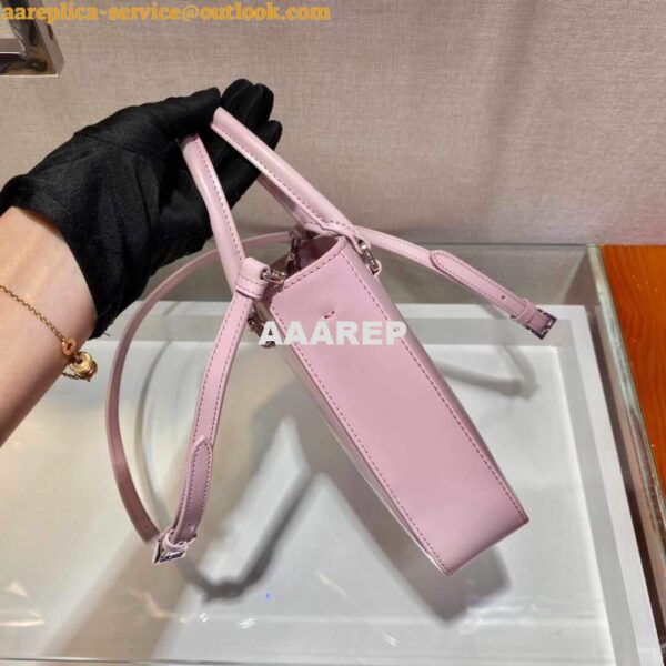 Replica Prada 1BA331 Small Brushed Leather Tote Pink 5