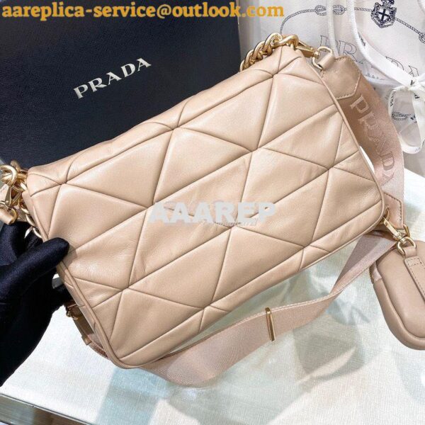 Replica Prada Medium System Nappa Leather Patchwork Bag 1BD291 Water L 5