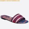 Replica Dior Dway Slides In Gold Jardin Botanique Embroidered Cotton 2