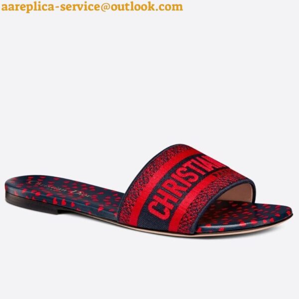 Replica Dior Dway Slides In Hearts I Love Paris Embroidered Cotton 3