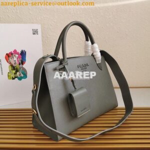 Replica Prada Monochrome Grey Saffiano Leather Bag 2