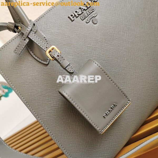 Replica Prada Monochrome Grey Saffiano Leather Bag 5