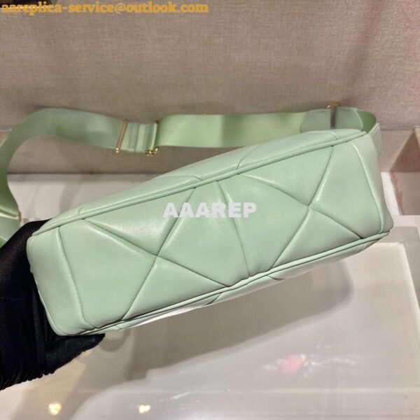 Replica Prada 1BC151 Prada Padded Calfskin Shoulder Bag in Green 5