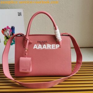 Replica Prada Monochrome Ligh pink Saffiano Leather Bag