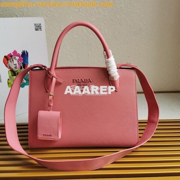 Replica Prada Monochrome Ligh pink Saffiano Leather Bag 3