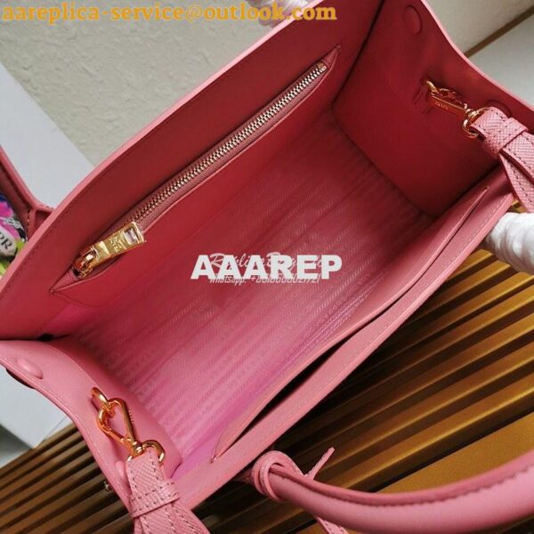 Replica Prada Monochrome Ligh pink Saffiano Leather Bag 7