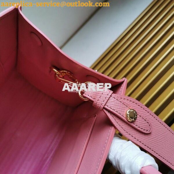 Replica Prada Monochrome Ligh pink Saffiano Leather Bag 8