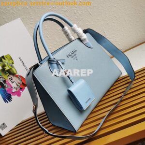 Replica Prada Monochrome Light Blue Saffiano Leather Bag 2