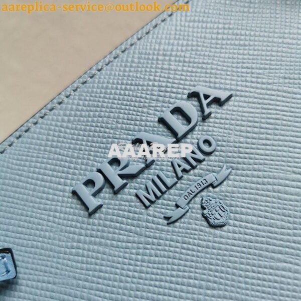 Replica Prada Monochrome Light Blue Saffiano Leather Bag 5