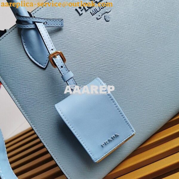 Replica Prada Monochrome Light Blue Saffiano Leather Bag 6