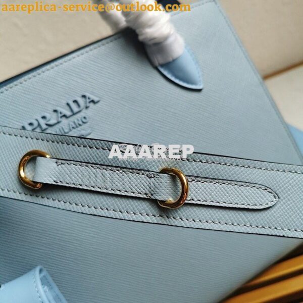 Replica Prada Monochrome Light Blue Saffiano Leather Bag 7