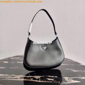 Replica Prada 1BC499 Prada Cleo Brushed Leather Shoulder Bag in Black 2