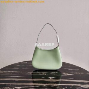 Replica Prada 1BC499 Prada Cleo Brushed Leather Shoulder Bag in Green 2