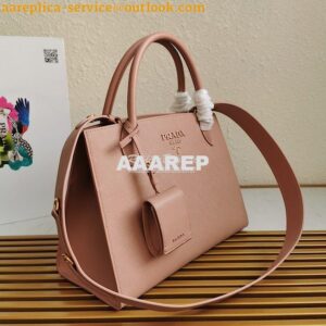 Replica Prada Monochrome powder pink Saffiano Leather Bag 2