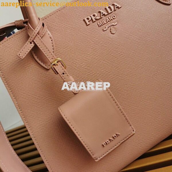 Replica Prada Monochrome powder pink Saffiano Leather Bag 6