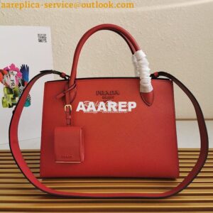 Replica Prada Monochrome red Saffiano Leather Bag