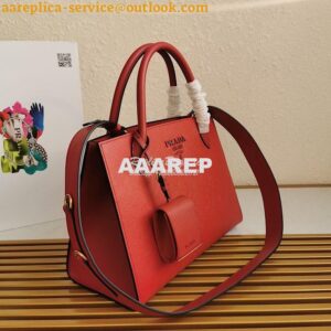 Replica Prada Monochrome red Saffiano Leather Bag 2