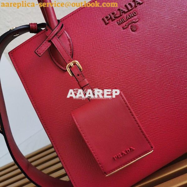 Replica Prada Monochrome red Saffiano Leather Bag 5